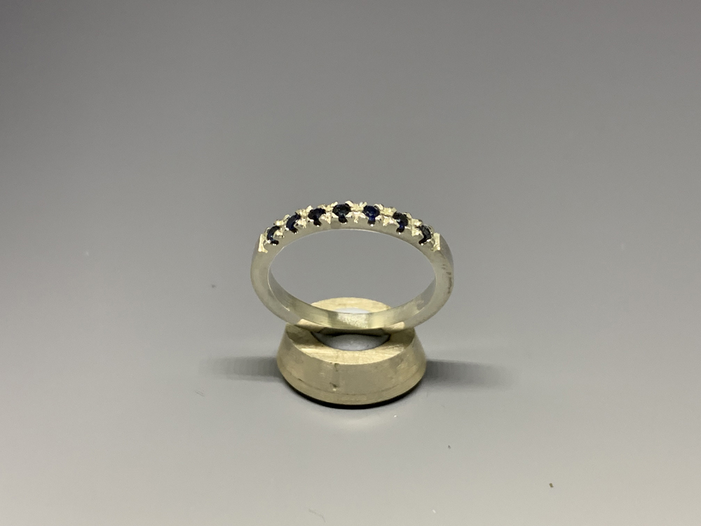 7 Stone Sapphire and Silver Eternity Ring