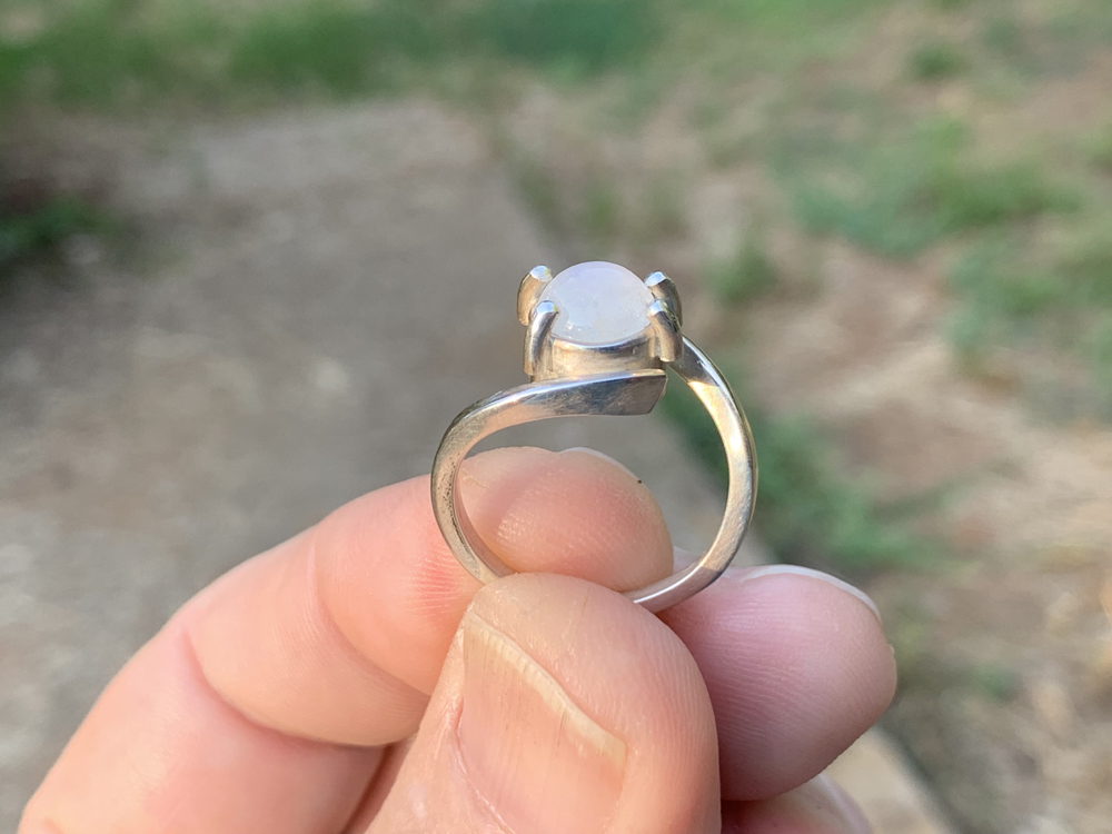Moonstone Crossover Ring